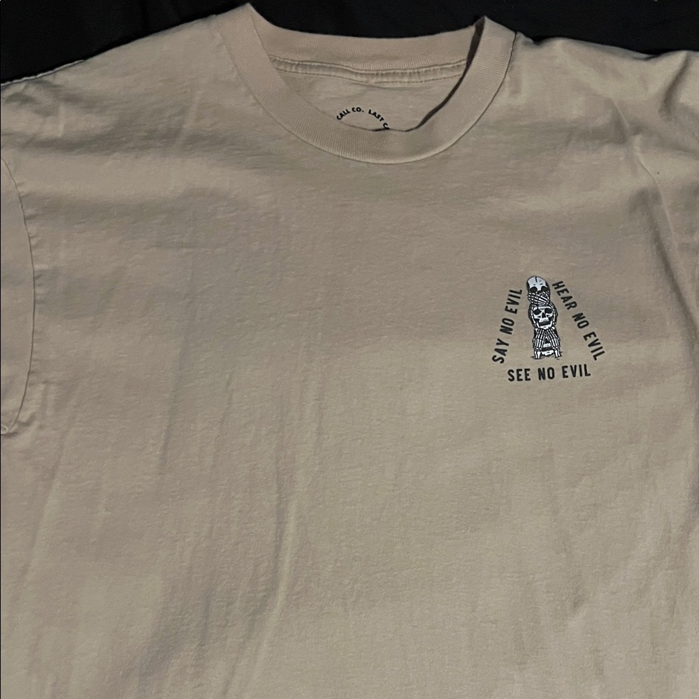 Men's Beige Graphic T-Shirt